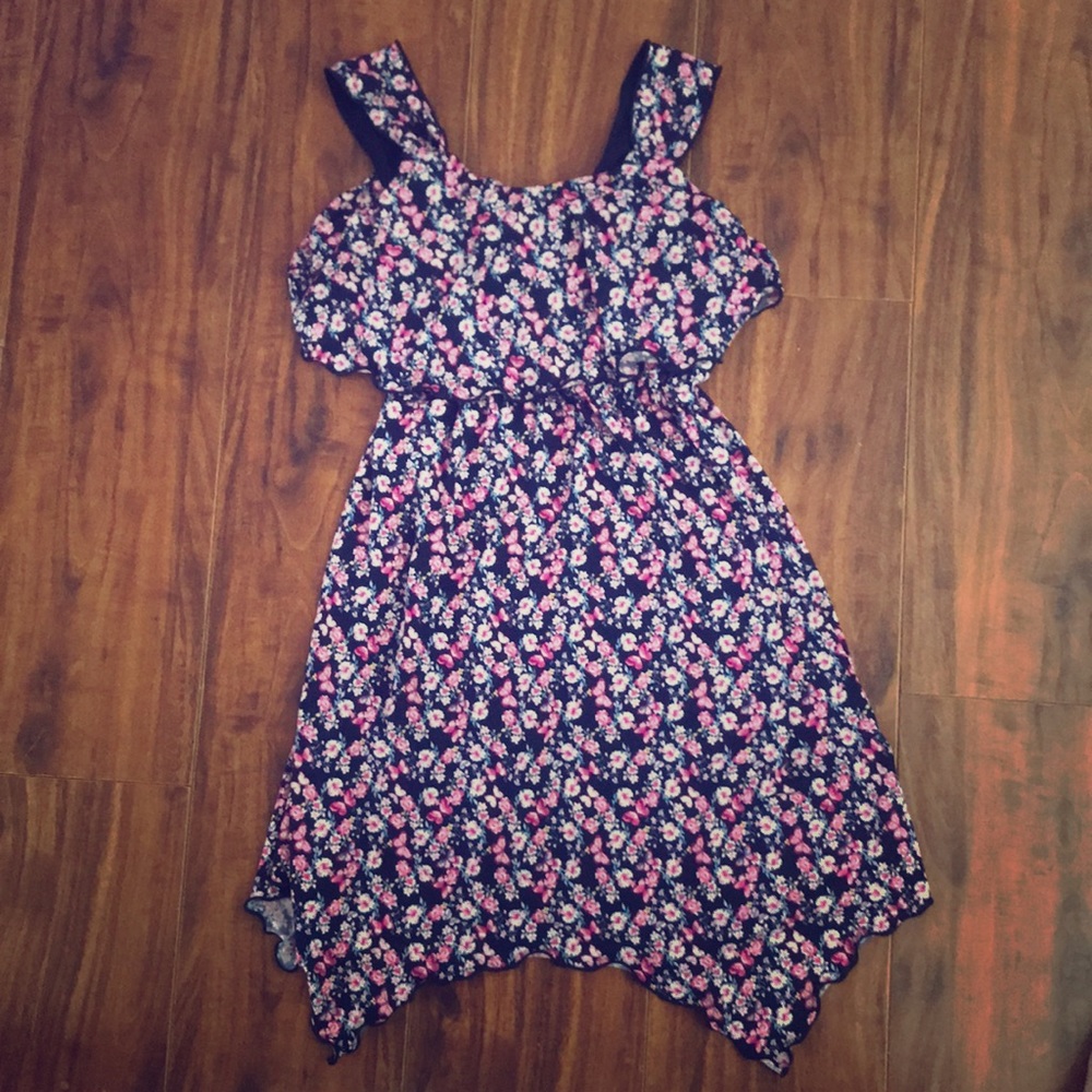 Bright Comfortable Girls Floral Dress